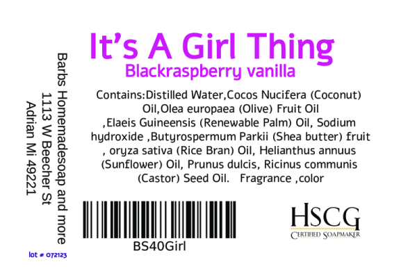 Black Raspberry Vanilla Bar Soap - Image 3