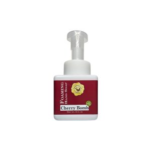 Cherry Bomb Foaming Hand Soap in a white bottle